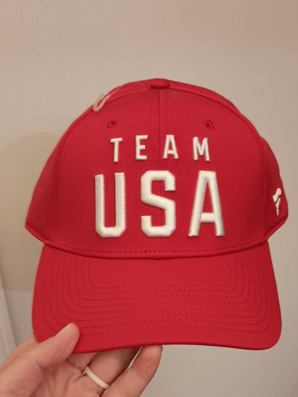 Fanatics Team USA Red Baseball Cap with White Embroidery